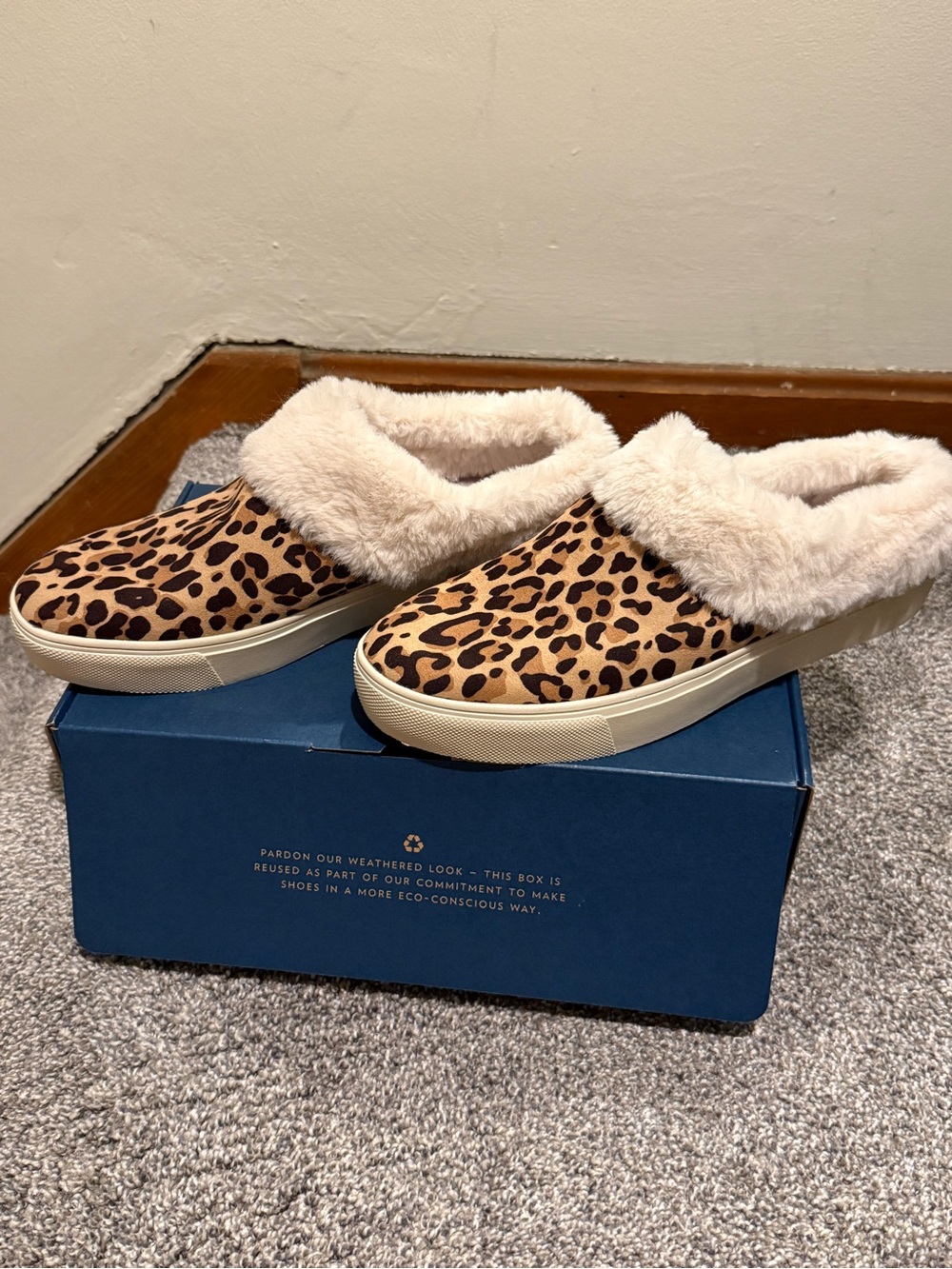NEW Dr. Scholl's Leopard Print Faux-Fur Slip-Ons - Brown/Cream - Picture 2 of 6